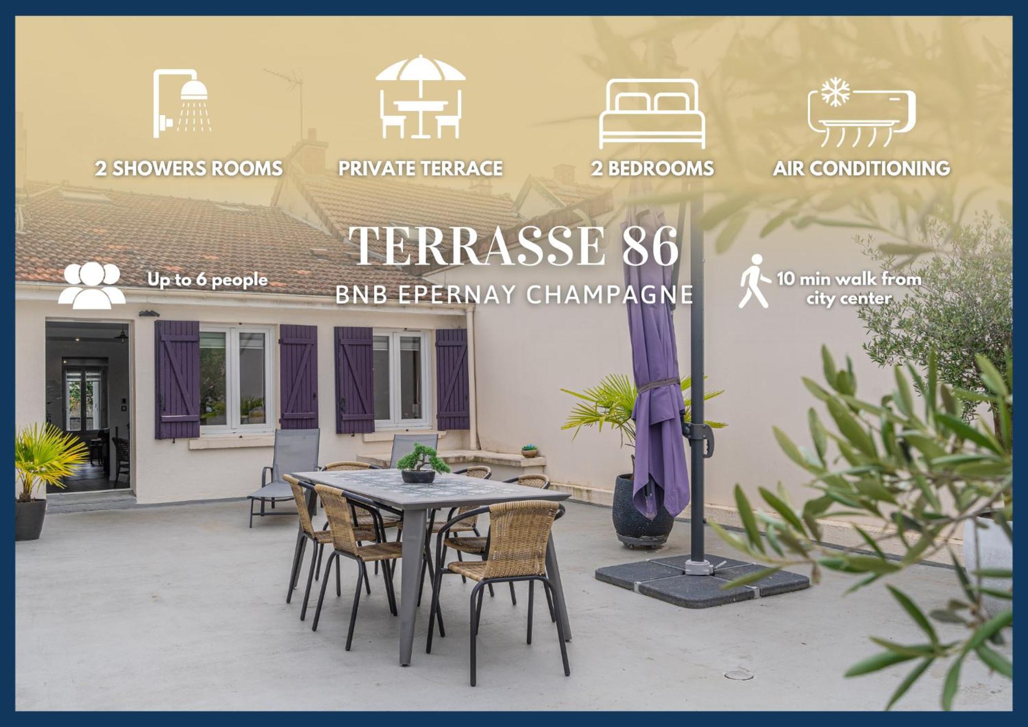 Terrasse 86 - Terrasse & Climatisation - 4-6 Personnes - Bnb Επερνέ Εξωτερικό φωτογραφία